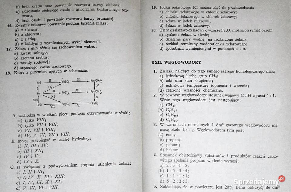 Zbiór zadań testowych z chemii na wyższe Chełm