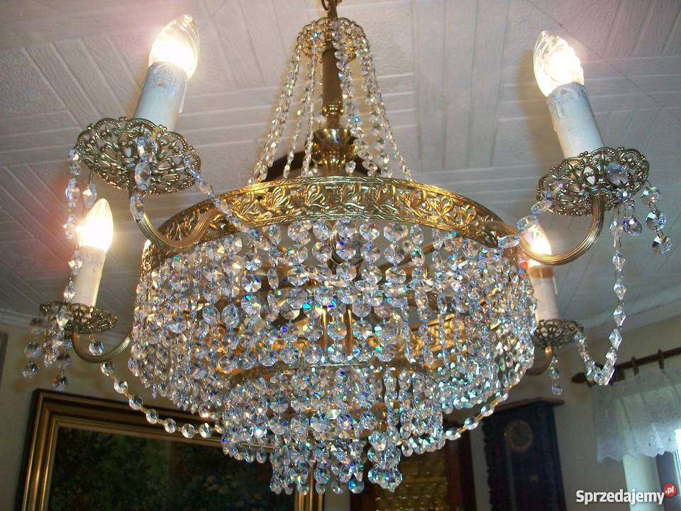 ŻYRANDOL KRYSZTAŁOWY KASKADOWYGRUSZKA 74x 80 sprzedam