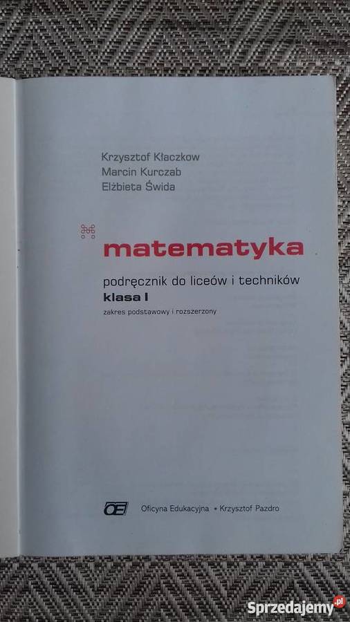 Matematyka liceum technikum podręcznik mazowieckie Małkinia Górna
