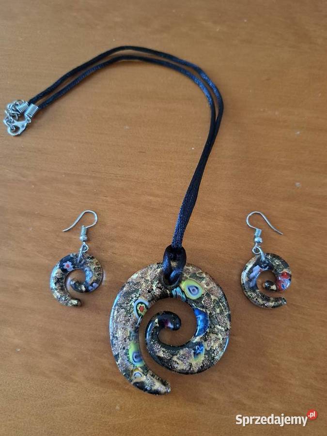 Wisiorek szklany plus kolczyki Wałbrzych sprzedam