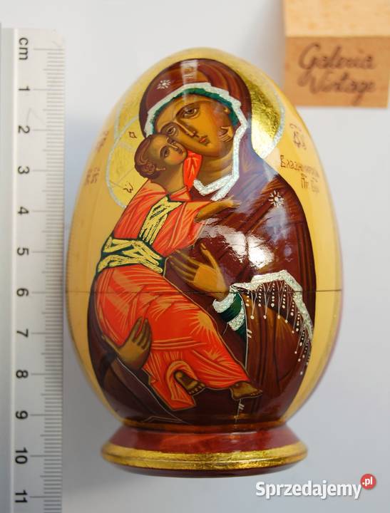 Jajko rosyjskie pisanka ikona Matka Boża Lublin