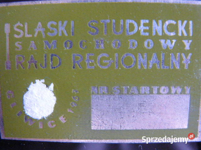 Proporczykplakietka startowa 1 Rajd Slaski 1967 Rzeszów
