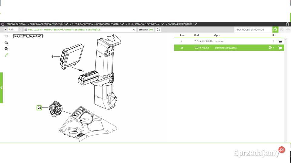 panel sterowania DeutzFahr Agrotron Seria 6 Elektryka i zapłon Koszanowo