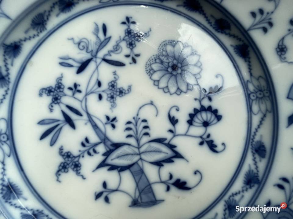 Talerz Meissen Misnia wzór cebulowy vintage Porcelana i szkło Toruń
