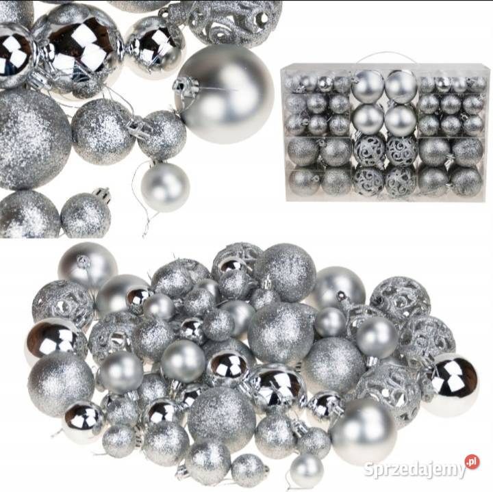 BOMBKI CHOINKOWE 643 100 ZESTAW SZARY sprzedam