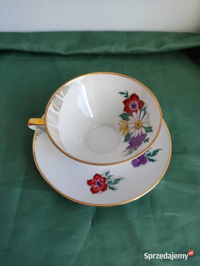 Filiżanka ze spodkiem porcelana Bareuther Głuchołazy