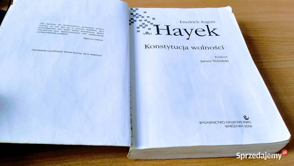 Konstytucja wolności Friedrich August von Hayek Gdańsk