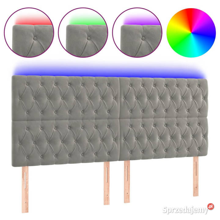 Zagłówek do łóżka z LED jasnoszary 200x7x118128 Warszawa
