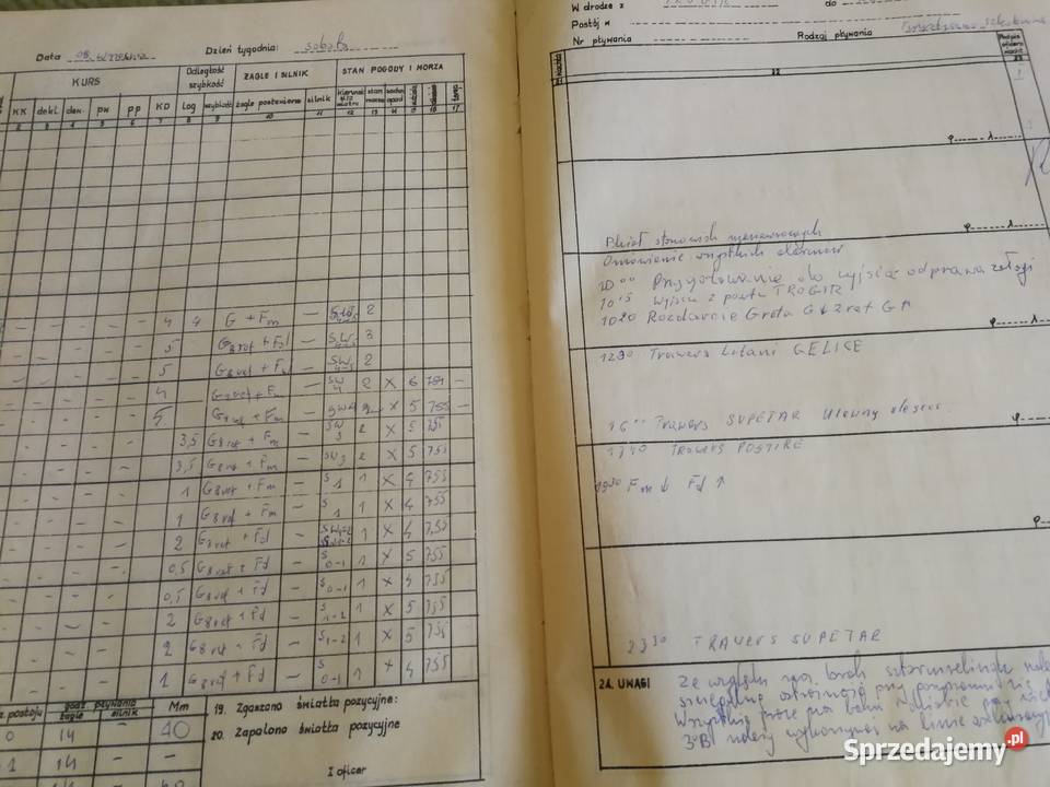 Dziennik Jachtowy sy West 197273 UNIKAT PRL Szczecin sprzedam