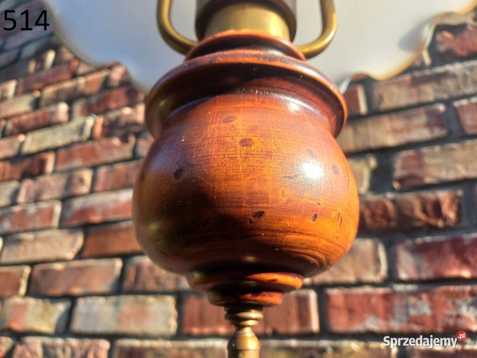 Żyrandol drewniany holenderski Szklany klosz 514 Gawroniec sprzedam