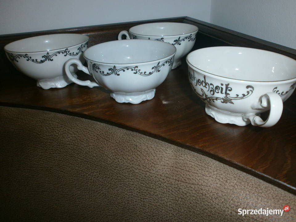 FILIŻANKI ŚLICZNE NIEMIECKIE POSREBRZANE BAVARIA Zielona Góra