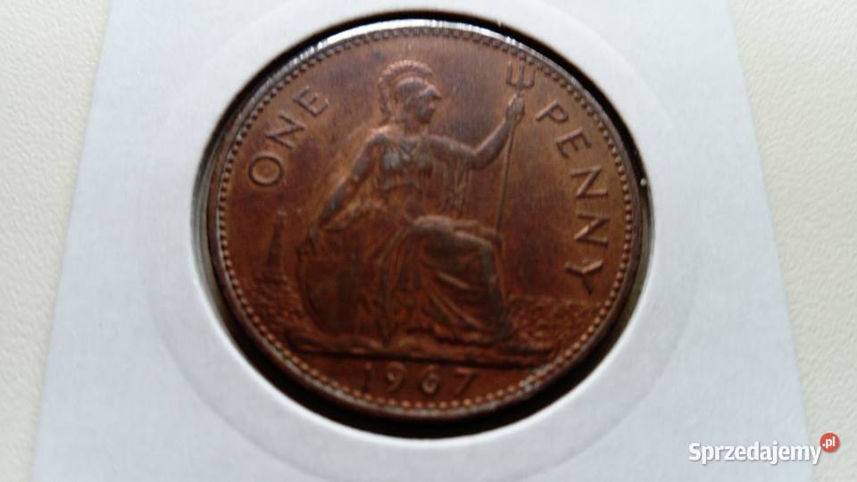 Moneta 1 pence 1967 r Numizmatyka wielkopolskie