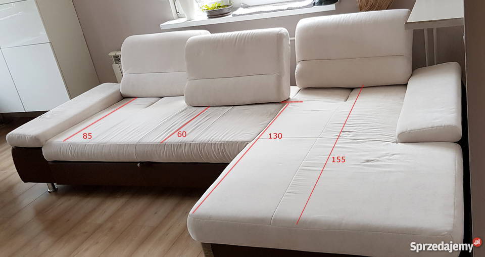 Kanapa rogówka narożnik 170 x 300 rozkładana Łóżka, wersalki i sofy Ruda Śląska