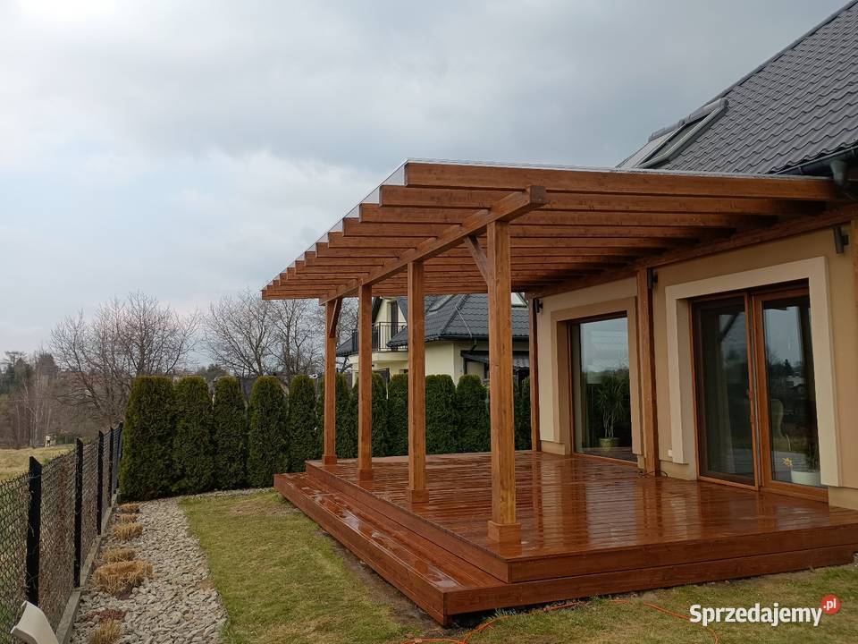 Taras drewniany zadaszenie tarasu altana pergola Altany i wiaty