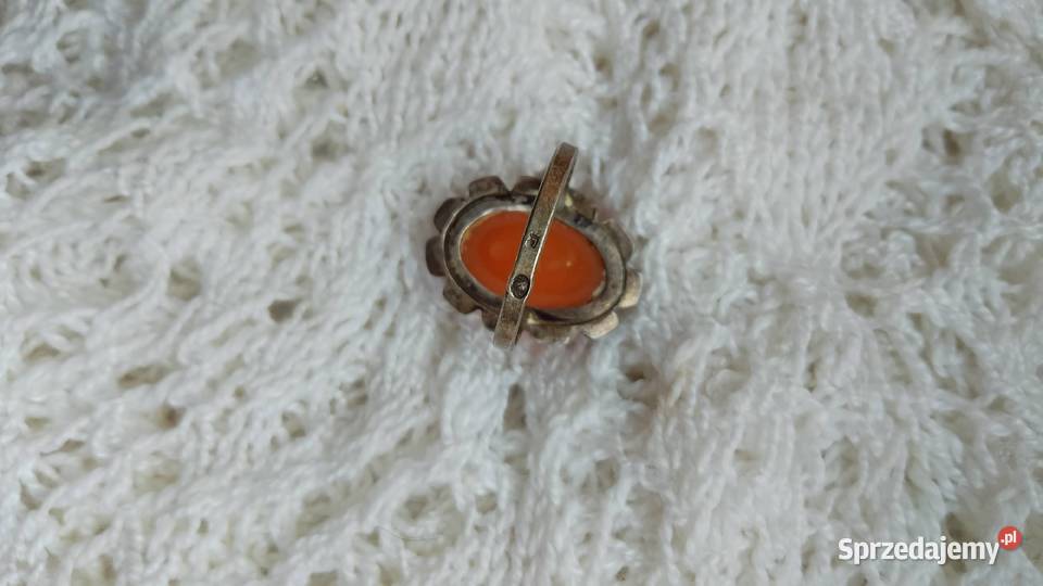 Autorski Srebrny pierścionek z bursztynem srebrne Biżuteria dla Pań Nakło nad Notecią