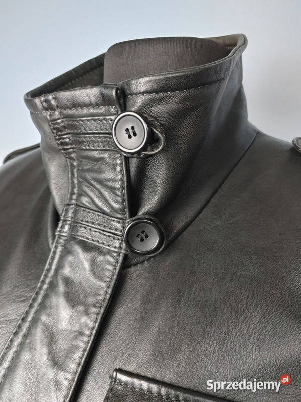 Czarna kurtka damska skóra naturalna kieszeniami czarny Kurtki i płaszcze Złoczew