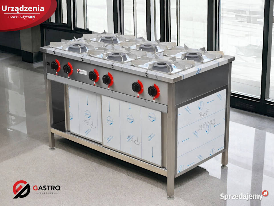 Kuchnia gazowa 6 palnikowa z szafką moc 365 kW wielkopolskie Ostrów Wielkopolski sprzedam