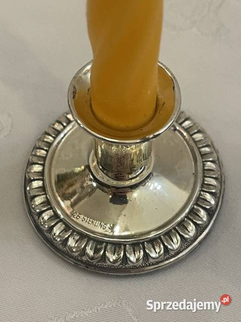Srebrny świecznik z srebra próby 925 285 g Antyki, Sztuka, Kolekcje Kraków sprzedam