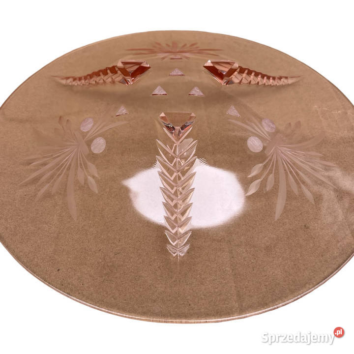 Łososiowa patera art deco Brzozówka Huta Niemen Porcelana i szkło Warszawa