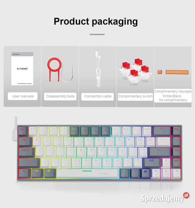 Klawiatura gamingowa 60 RGB NOWAmix kolor śląskie Bielsko-Biała sprzedam