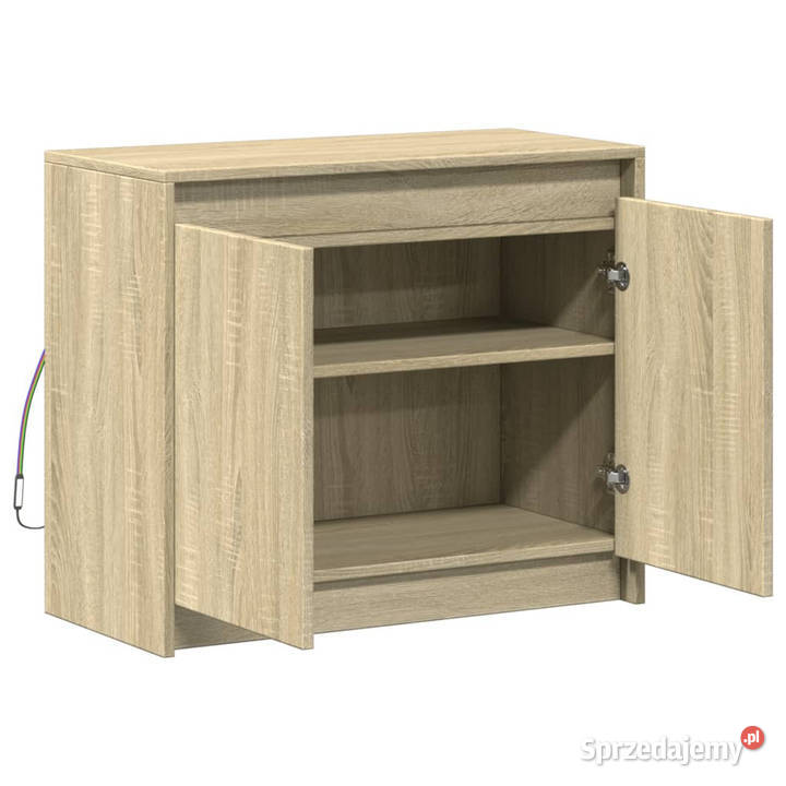 Szafka z LED dąb sonoma 72x34x61 materiał Meble Warszawa