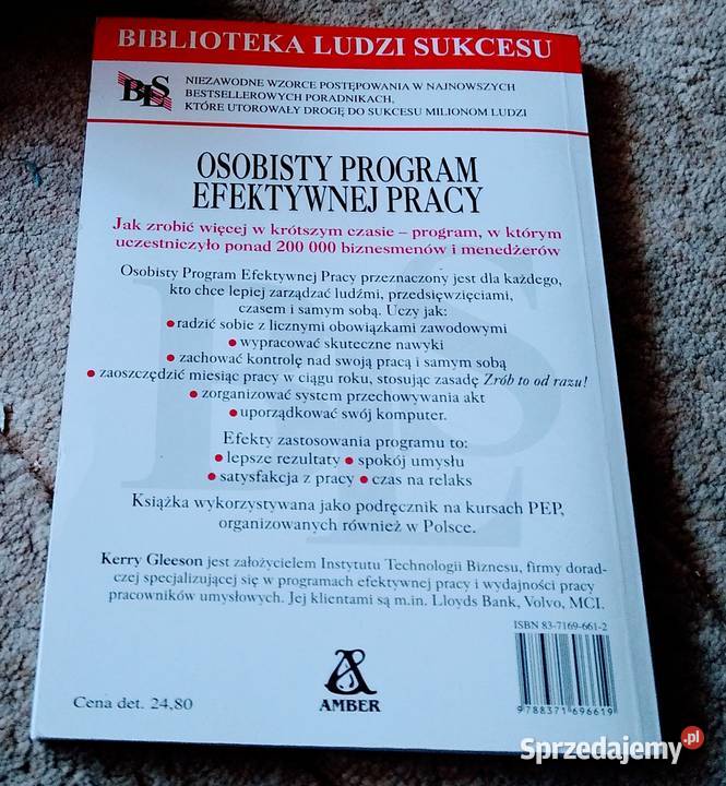 Osobisty program efektywnej pracy Kerry Gleeson ISBN 8371696612 Poradniki, albumy i reportaże