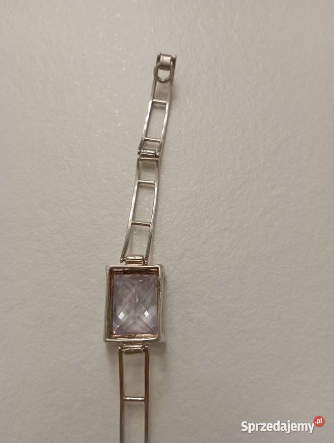 Bransoletka srebrna z dużą cyrkonią mazowieckie Radom