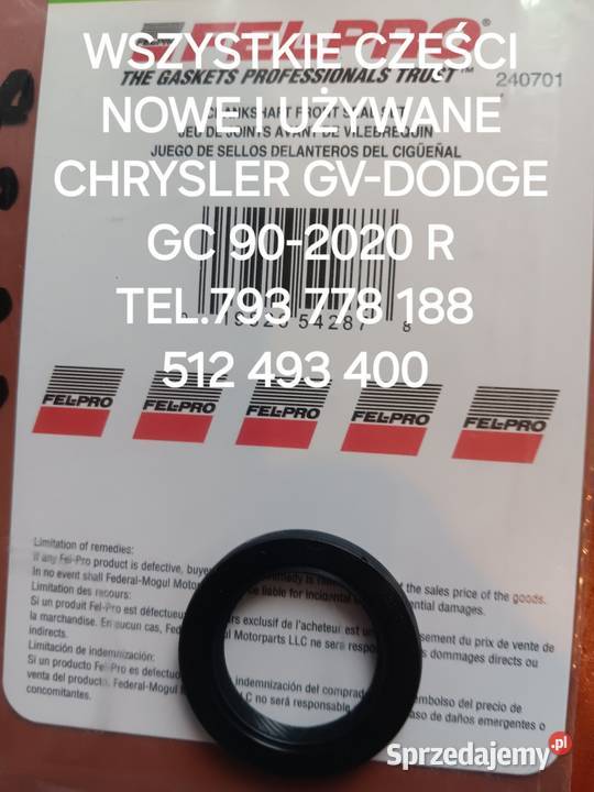 USZCZELNIACZ WALU CHRYSLER GVDODGE GC 3338 V 6 Uszczelki silnika i osprzętu Kawnice