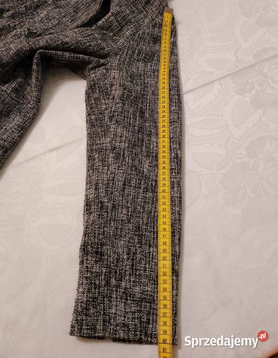 MARYNARKA damska melanż czarnobiały rozmiar 42 czarny Oborniki