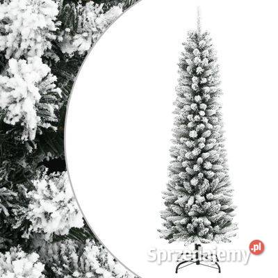 vidaXL Sztuczna smukła choinka pokryta śniegiem Boże Narodzenie mazowieckie Warszawa