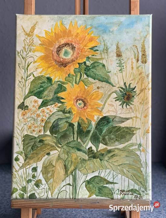 Obraz ręcznie malowany Słoneczniki wielkopolskie Kalisz