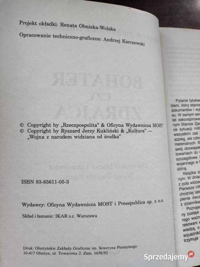 Bohater czy zdrajca Maciej Łukasiewicz ISBN 8167880600736 świętokrzyskie Kielce
