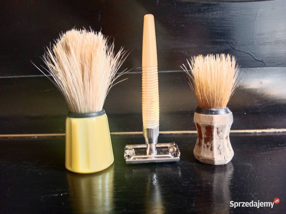 Zestaw Do Golenia PRL Retro Maszynka 2 Pędzle Ruda Śląska