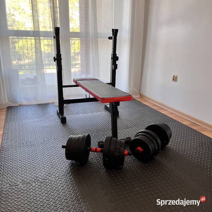 Zestaw Do Ćwiczeń 56 Siłownia Ławeczka Hantle Łuków