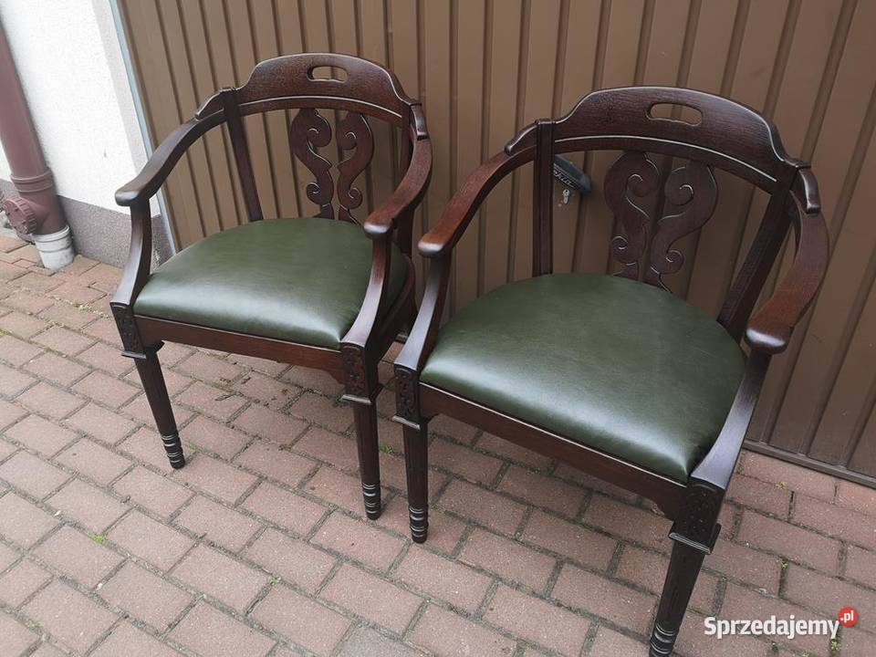 Stary Fotel Krzesło Dębowe Gabinetowe Komplet Swarzędz sprzedam