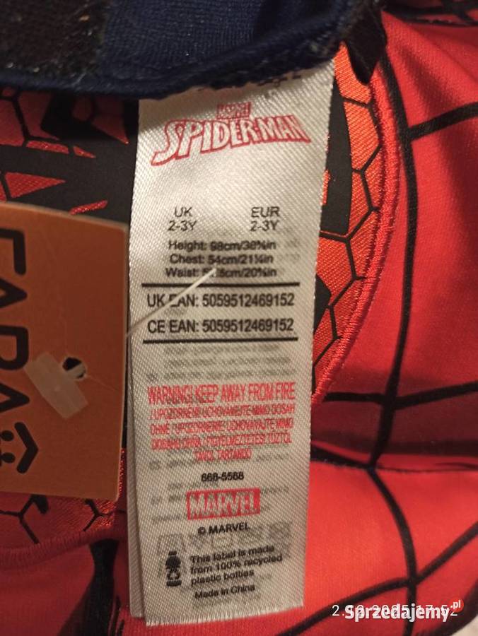 Kostium dziecięcy Spiderman 23 lata Rozmiar 32(XXS)