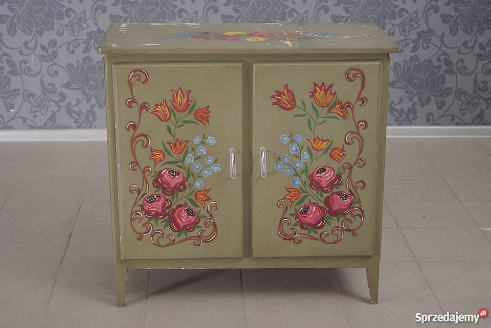 Szafka malowana ręcznie kwiaty handmade 4809 Nysa