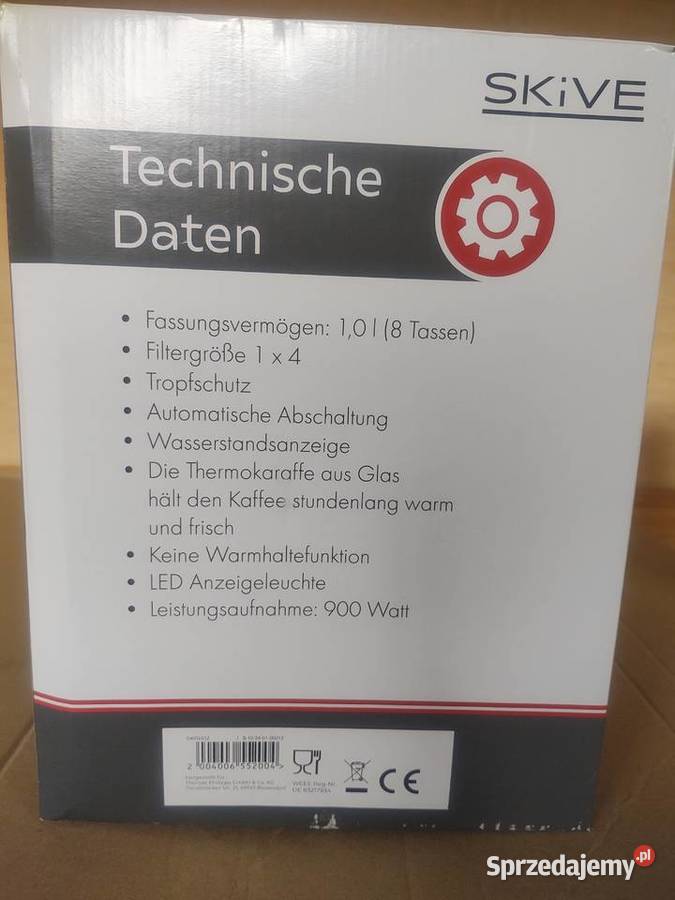 Ekspres przelewowy dzbanek termos biały czarny Oława