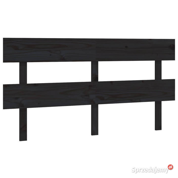 Wezgłowie łóżka czarne 164x3x81 lite drewno Warszawa