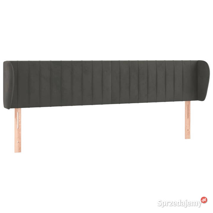 Zagłówek uszak ciemnoszary 183x23x7888 aksamitny Warszawa