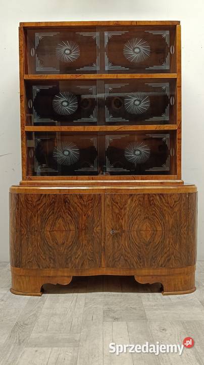 komoda bufet witryna art deco orzech vintage do Radomsko