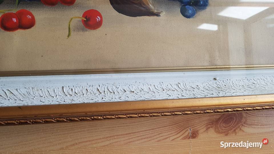 Stary obraz martwa natura w ramie skrzynkowej Dąbrowa Górnicza