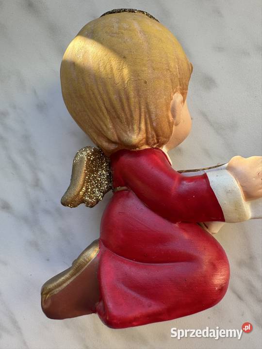 Aniołek świeca pamiątka PRL vintage lata 70te