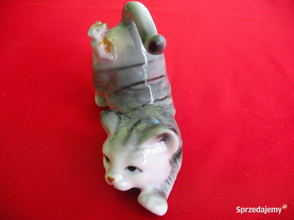 Kot Kotek i myszka porcelana 7 x 9 x 4 mazowieckie