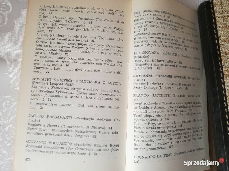 Gałuszka Jadwiga Dawna nowela włoska Łódź sprzedam