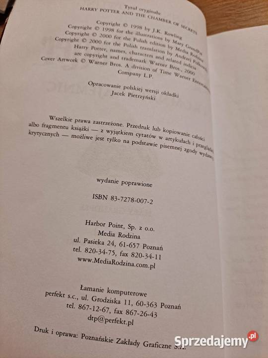 Harry Potter KSIĄŻKI 4 sztuki Książki dla dzieci małopolskie Kraków