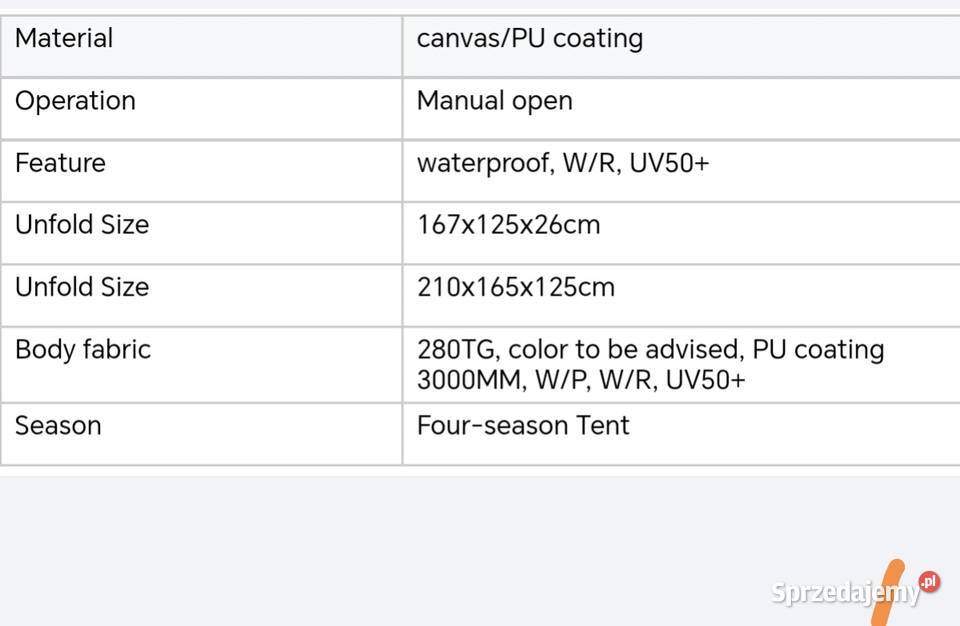 Namiot dachowy kapsułowy nowy165x125167x125x2 Pawilony i namioty Zbuczyn