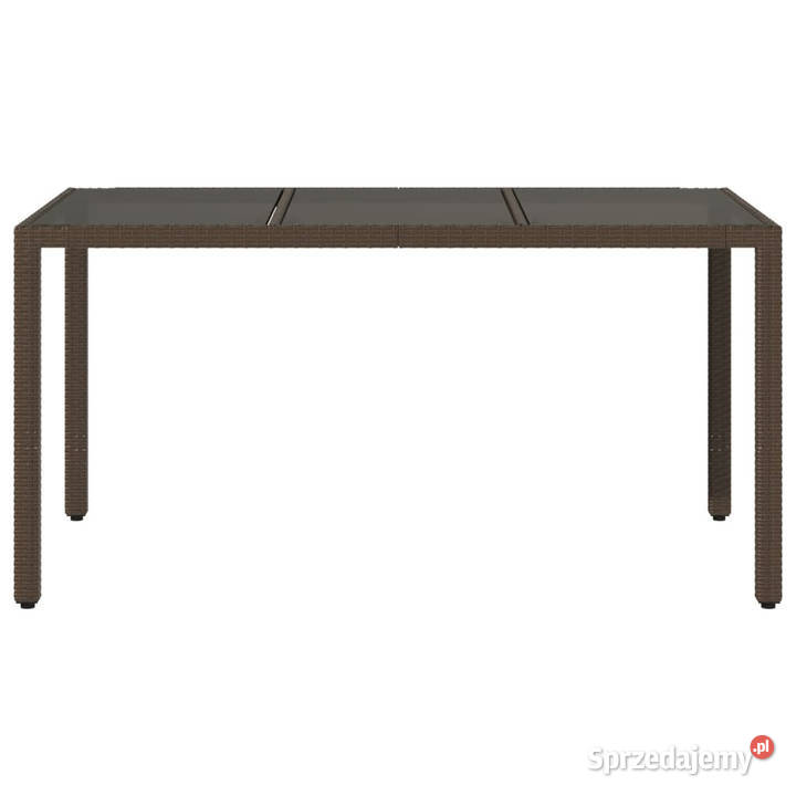 Stół ogrodowy ze szklanym blatem brąz 150x90x75 Warszawa