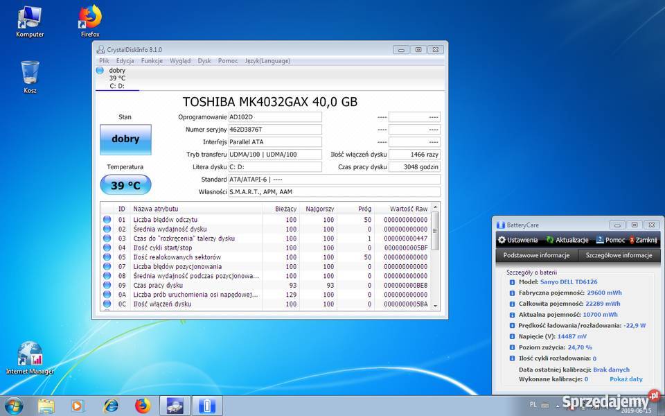 Laptop Dell Inspiron 1300 Celeron40GBBATERIA 1H Dodatkowe wyjście VGA śląskie Pszczyna