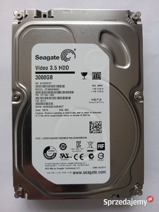 Dysk 3TB Seagate ST3000VM002 SATA III nieużywane 3,5” Tomaszów Lubelski